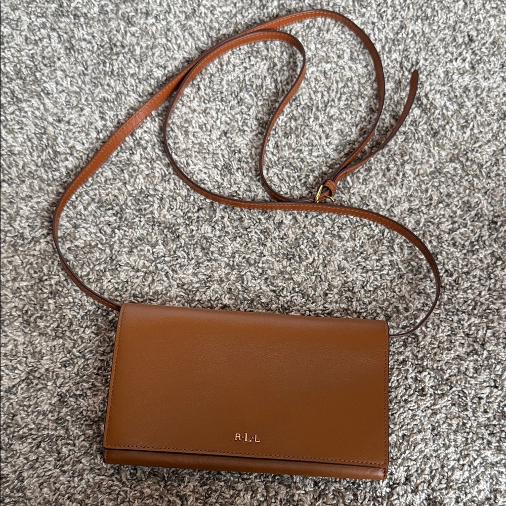 Ralph Lauren Brown Leather Crossbody Bag